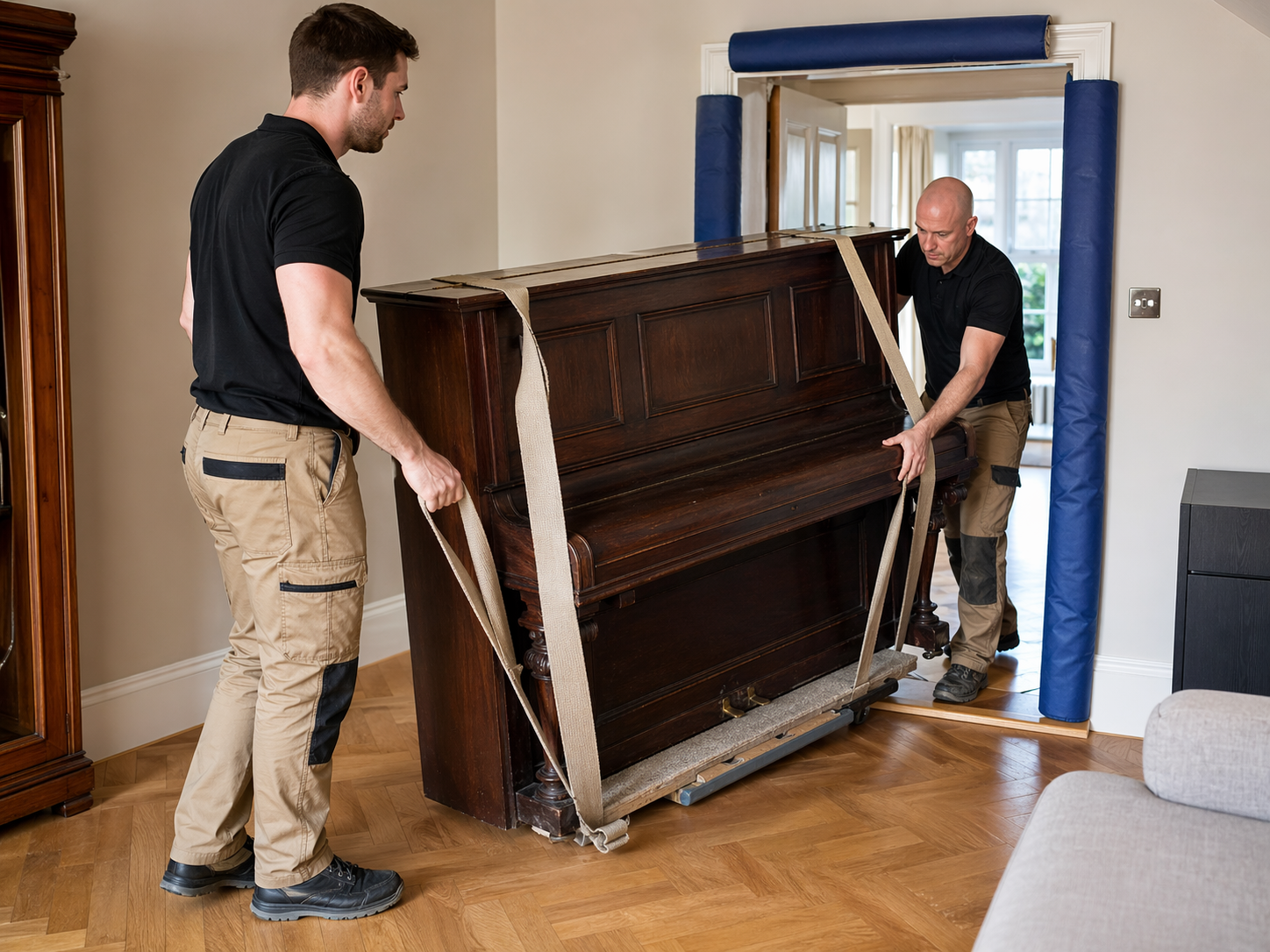 Heavy and bulky delivery London — professional team moving heavy equipment and oversized items using specialist lifting equipment